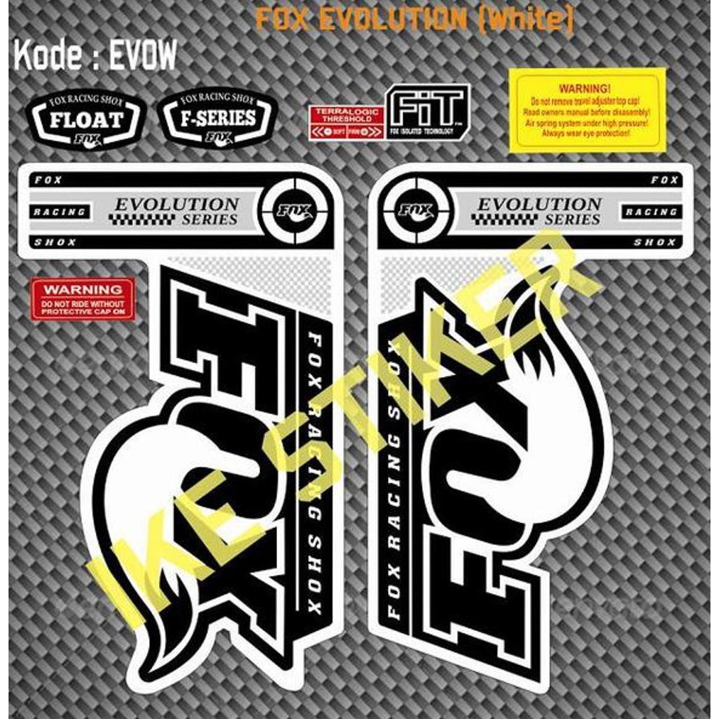 Stiker Fork Fox Evolution (fork Putih)
