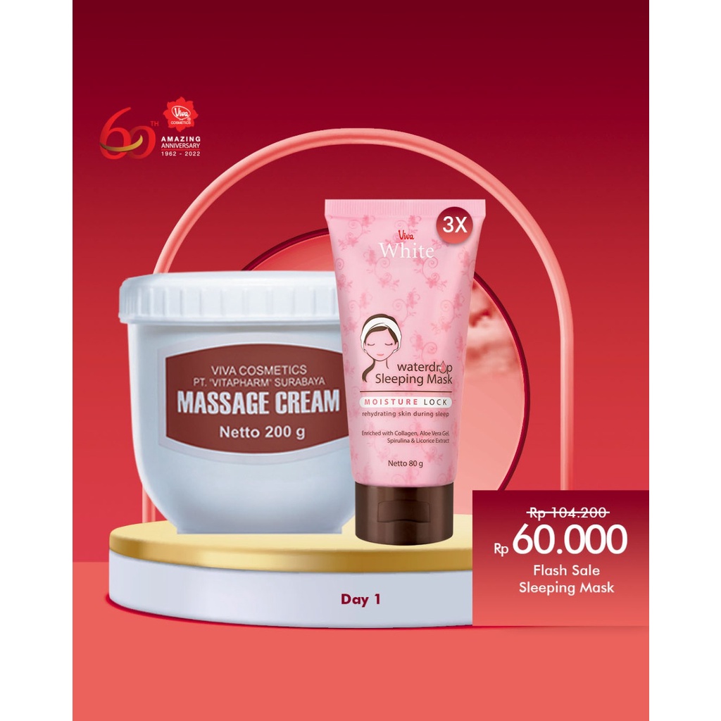 Paket 3 Sleeping Mask 1 Massage Cream 200 g