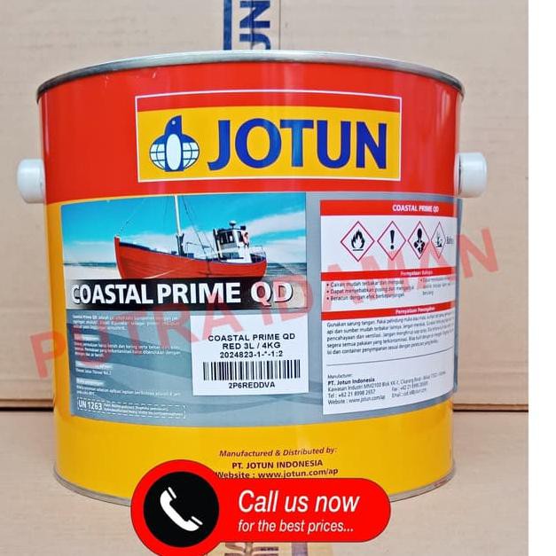 DI-498>> JOTUN CAT KAPAL / COASTAL PRIME QD RED 3 LITER / CAT JOTUN MARINE