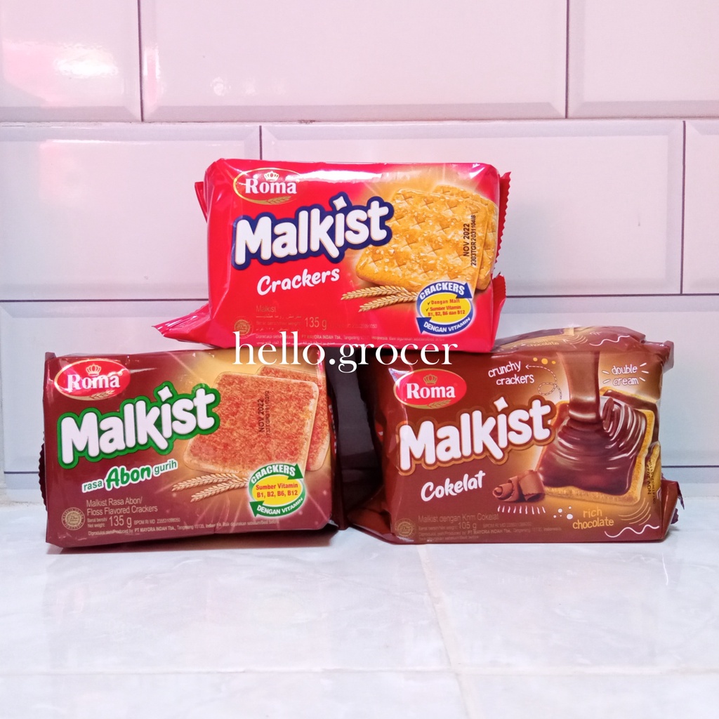 

Roma Malkist Rasa Crackers Abon Coklat 135gr