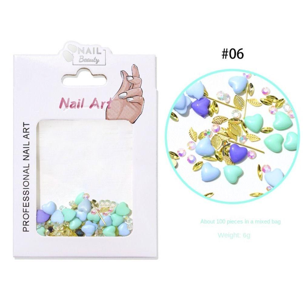 AUGUSTINA Augustina Nail Art Beads 3D Fashion Candy Color Salon Kuku DIY Bahan Kuku Wanita Jepang Perhiasan Kuku