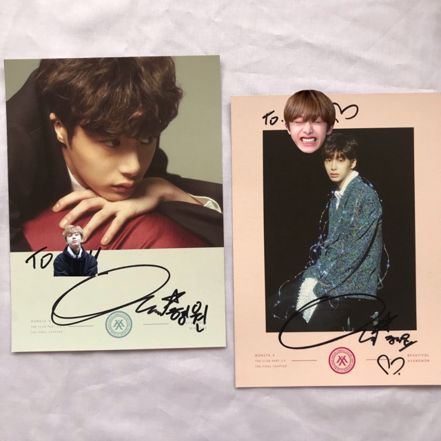 Monsta X Hyungwon Signed Page Beautiful Fansign Page
