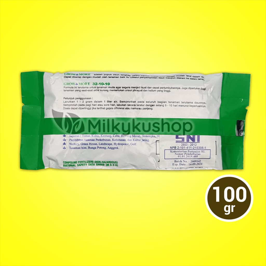 PUPUK GROWMORE 32 10 10 KEMASAN PABRIK 100 GRAM NPK DAUN