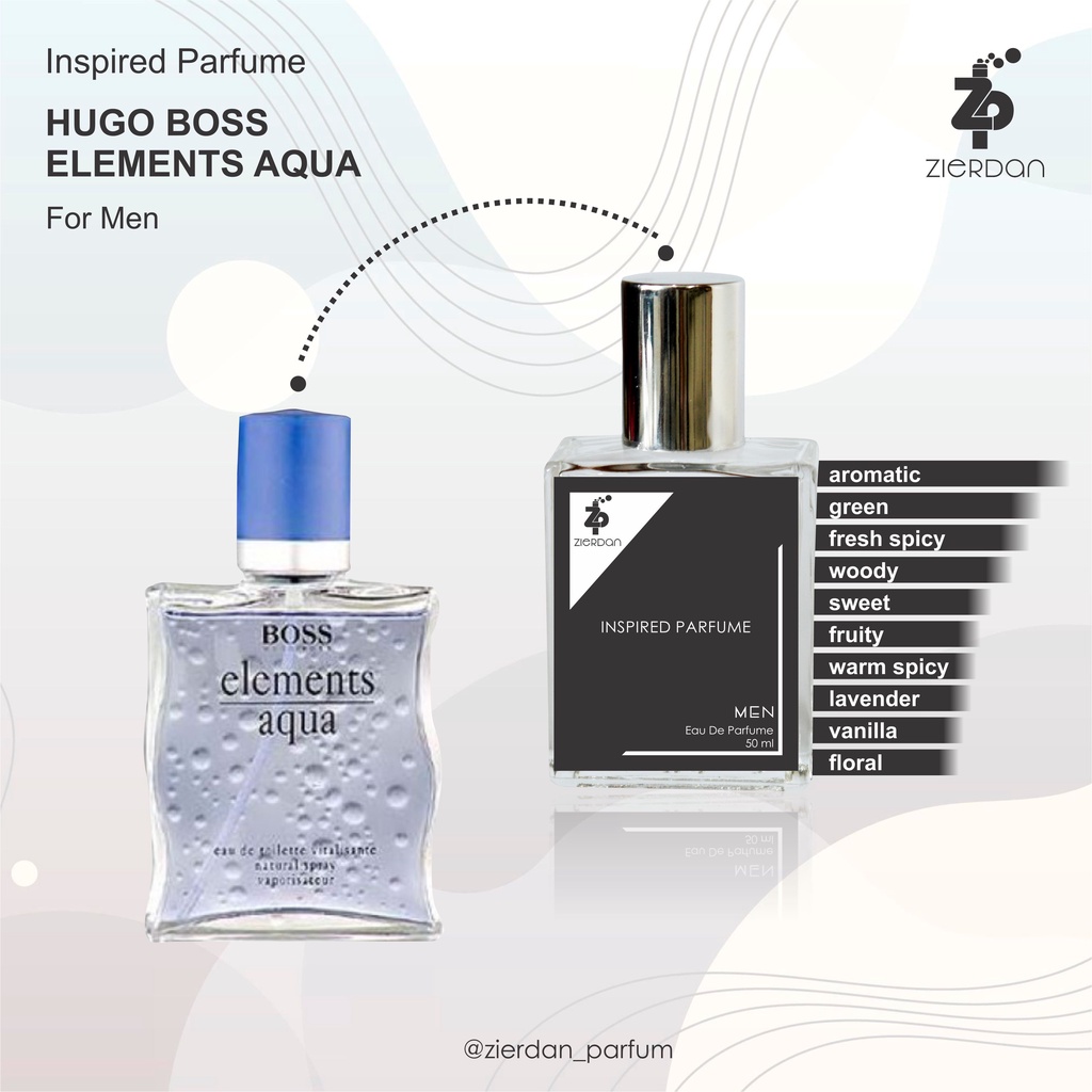 Zierdan Inspired Parfum Hugo Boss Elements Aqua Parfume Farfum Minyak Wangi Tahan Lama Pria Cowok