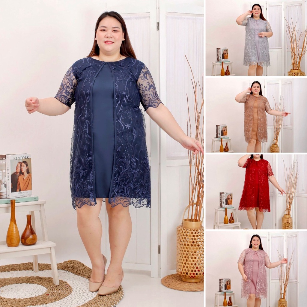 Dress XXL Daisy JUMBO BIGSIZE Tile Bordir Brukat Glitter Mutiara Tule Brokat Tulle Tille Mewah / DRESS PESTA / DRES TULLE JUMBO / DRESS BIG SIZE XL XXXL