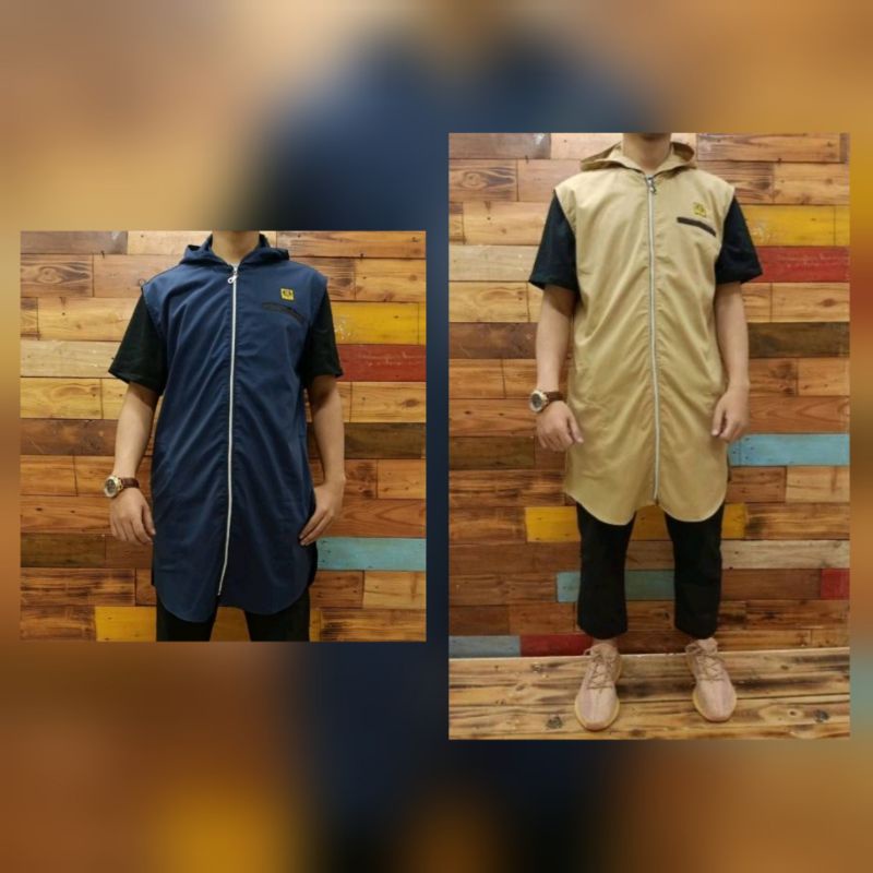 Rompi Kurta Dewasa Hoodie Full Zipper Saten Al Amwa