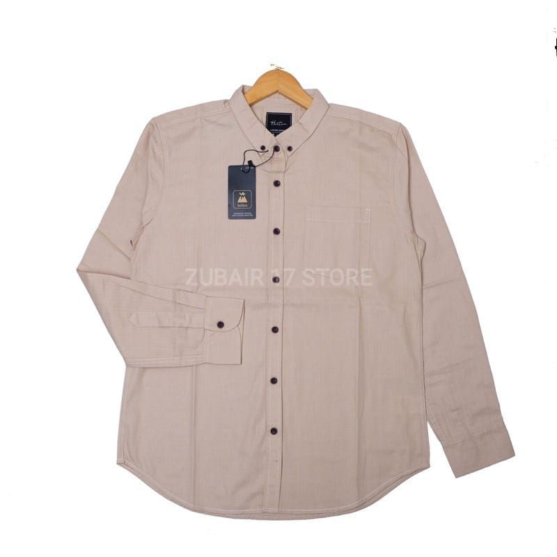 KEMEJA PANJANG CREAM POLOS SIZE NORMAL M L XL