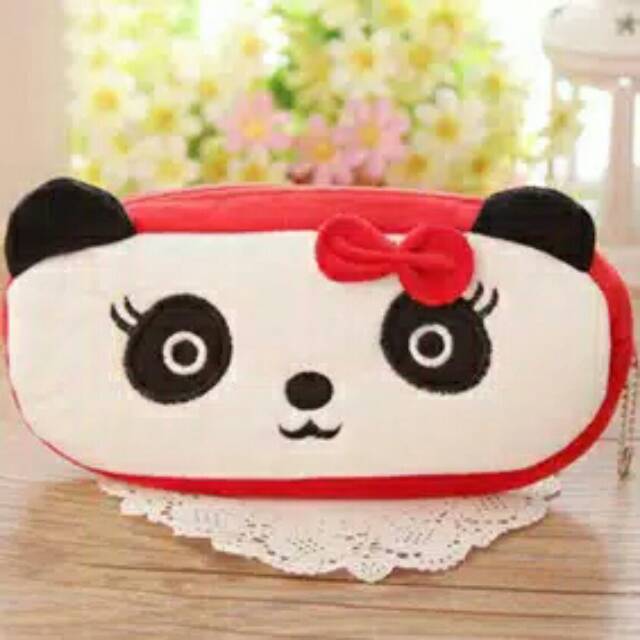 

Tempat Pensil Boneka Karakter Panda Merah Lucu