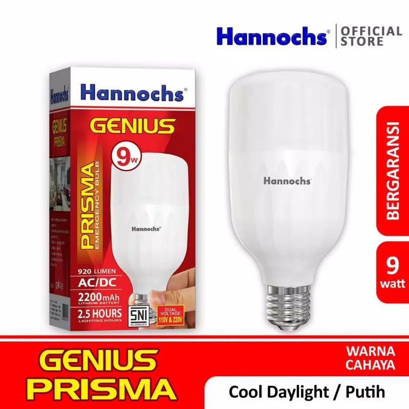Lampu Led Emergency Hannochs Genius Prisma 9 Watt