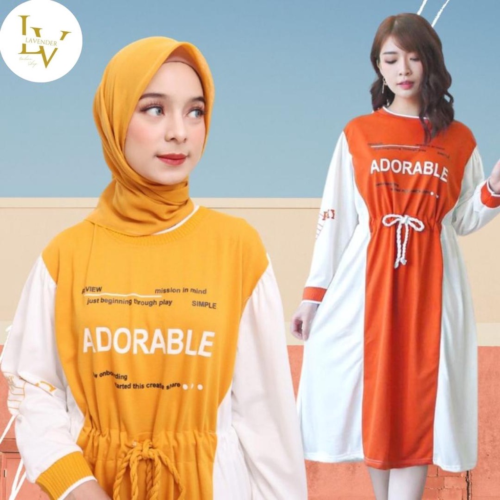 LV Kaos Tunik Lengan Panjang Remaja Wanita Fashion Terbaru TL-001