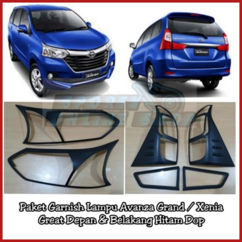 Garnish Lampu Avanza / Xenia 2016, 2017 Hitam Dop