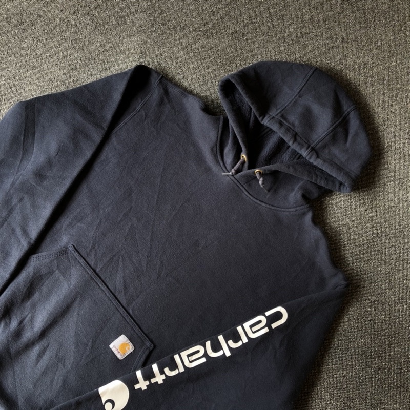 hoodie carhartt midweight navy logo sleeve graphic second original