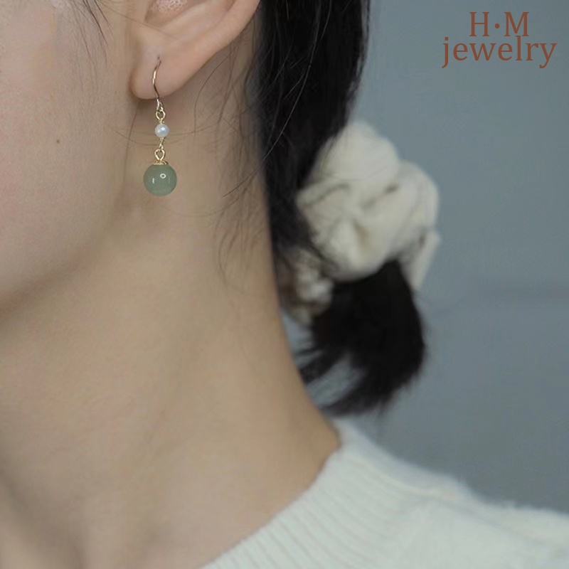 Anting Gantung Batu Giok Hetian Merah Vintage Untuk Wanita 2022