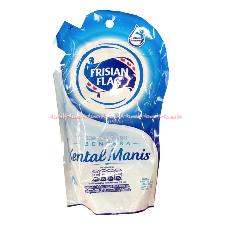 Susu Frisian Flag Full cream Gold 280gr Susu Bendera Cokelat Kental Manis Pouch FF Kemasan Kuning Coklat Biru