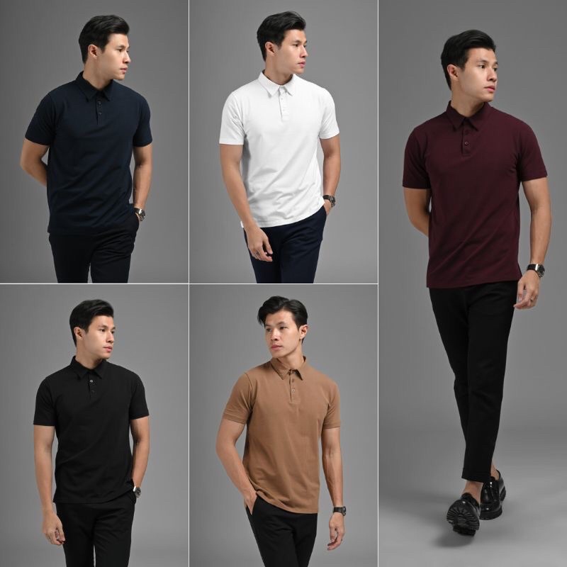 Coolbreze Polo Shirt Maroon / Black / Light Brown - Male Id