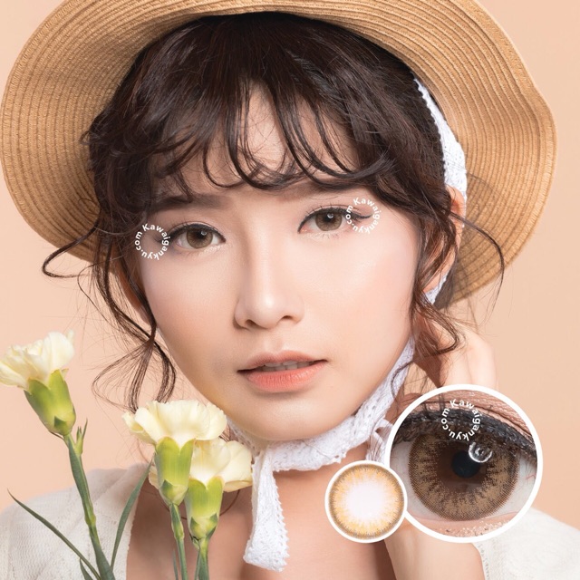 Kawai Gankyu softlens Princess marrie brown (1botol)