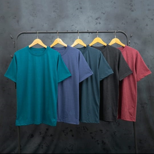 KAOS POLOS COTTON COMBED 30s - Size S M L XL - PENDEK - Warna Misty - Katun