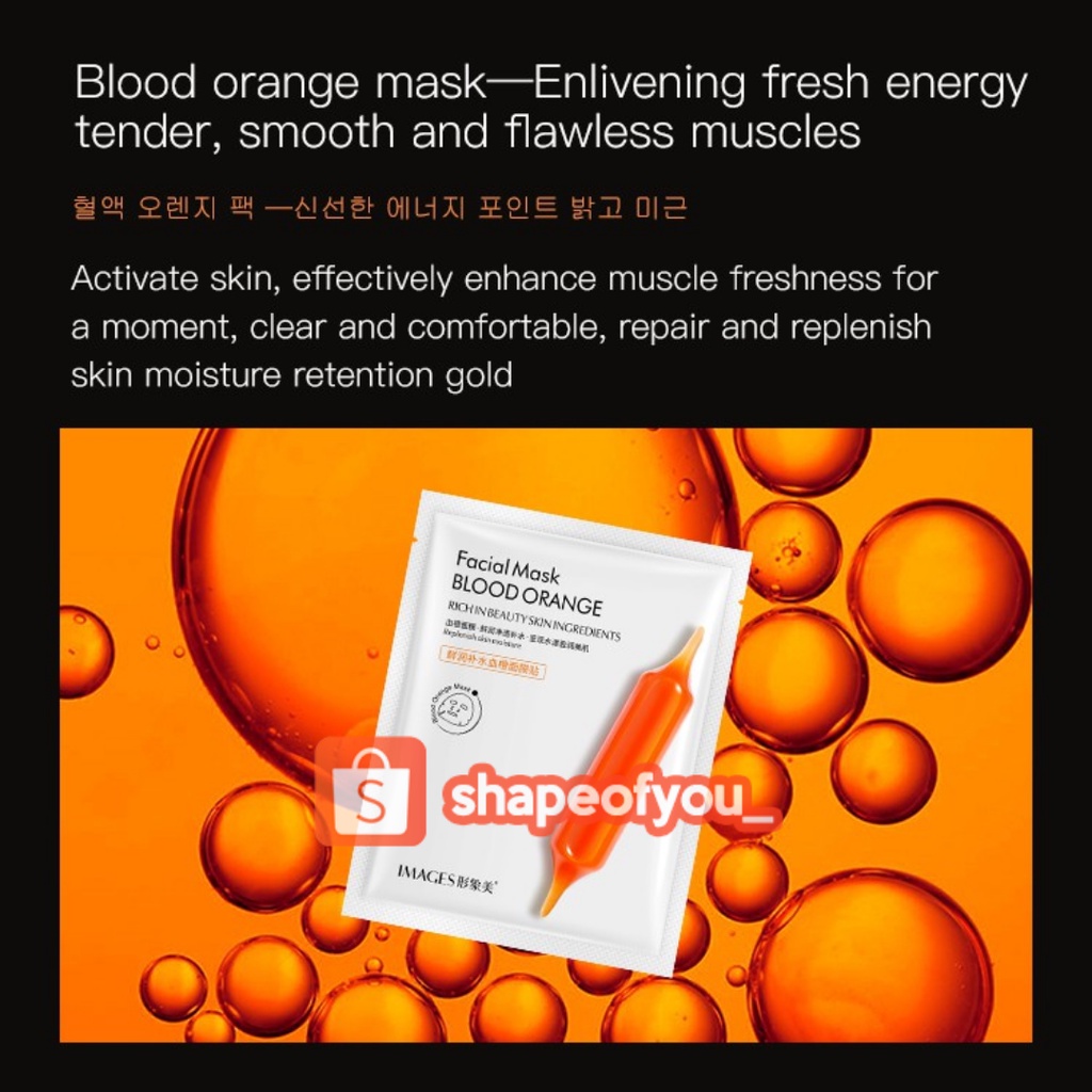 Masker Wajah Facial Mask Blood Orange Masker Jeruk Merah