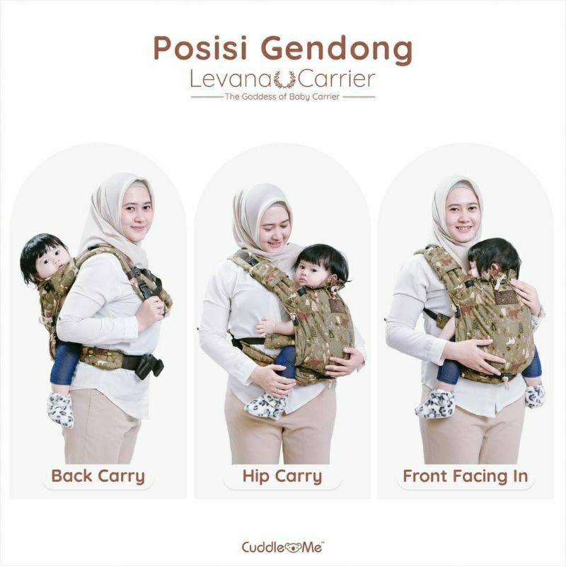 FREE GIFT Cuddle Me Levana Carrier Gendongan Stretchy Bayi Ergonomis SSC Original 100% Cuddleme M Shape