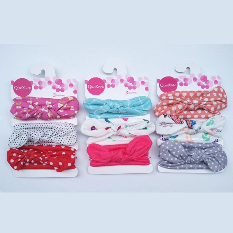 BSET4-3Pcs Set Bandana Bando Headband Bayi Newborn Seri B Impor