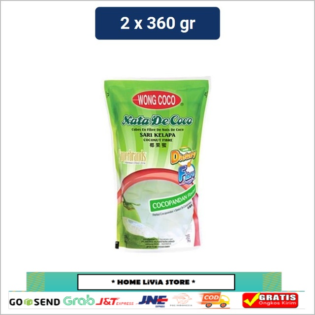 

Wong Coco Nata De Coco Cubes Cocopandan 2 x 360 gr