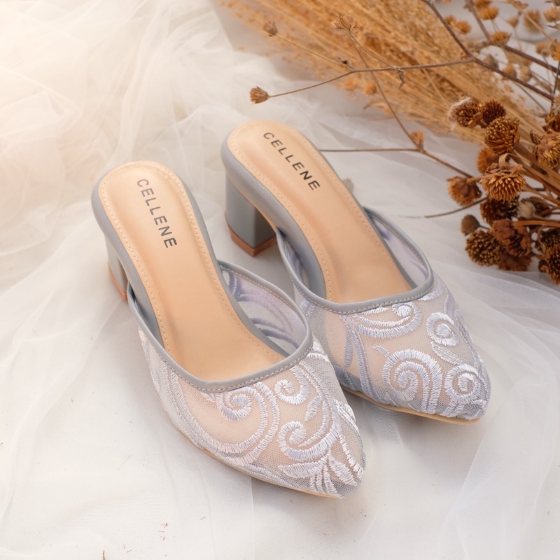 Cellene • Simplies Lacey Heels series 2 / sepatu brokat wedding shoes 5cm