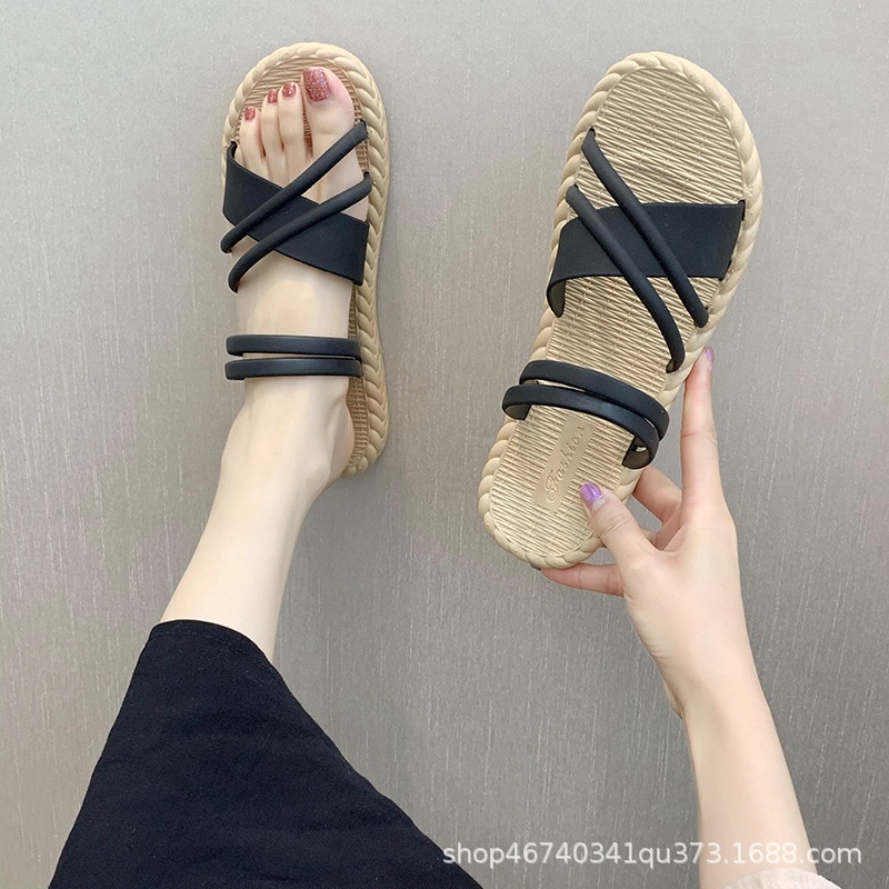 Sandal pantai fashion wanita sendal cewe korea lucu unik nyaman