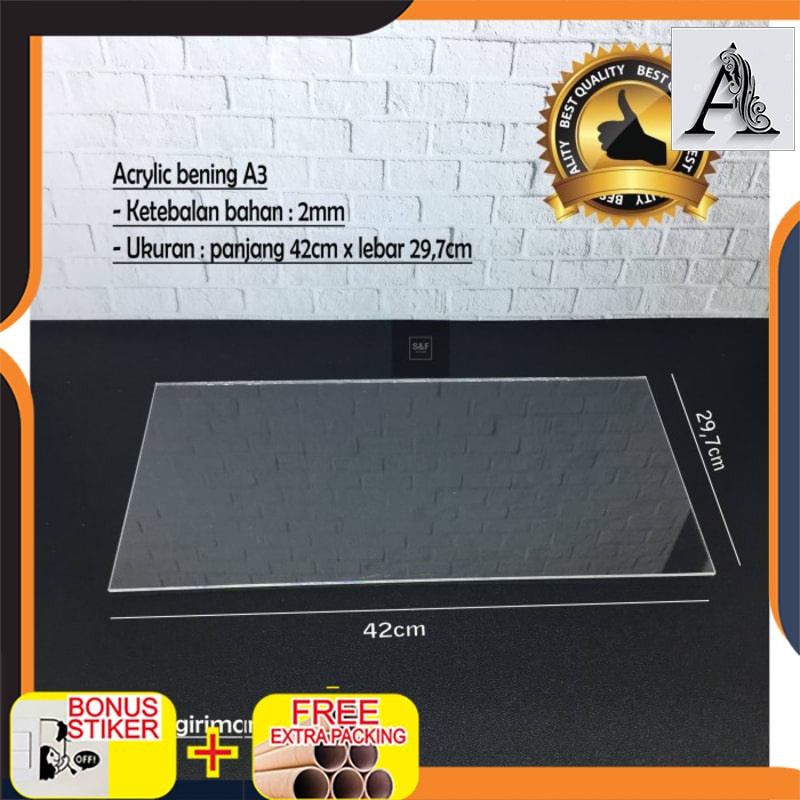 Promo ACRYLIC / ACRYLIC UKURAN A3 / AKRILIK LEMBARAN / ACRYLIC 2MM / AKRILIK