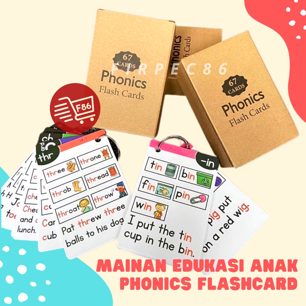 F86 [READY STOK JAKARTA] I CAN READ flashcard/ belajar membaca bahasa inggris / phonic book - 67PCS Early Learning 15 SET