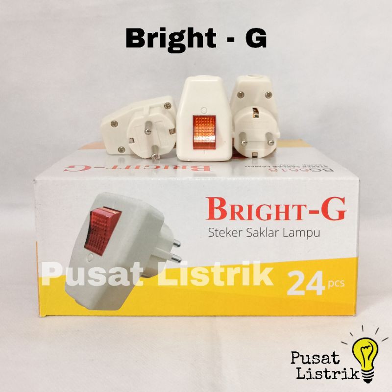 Steker Arde Switch On Off Bright-G Colokan Lampu + Switch On Off BG6618