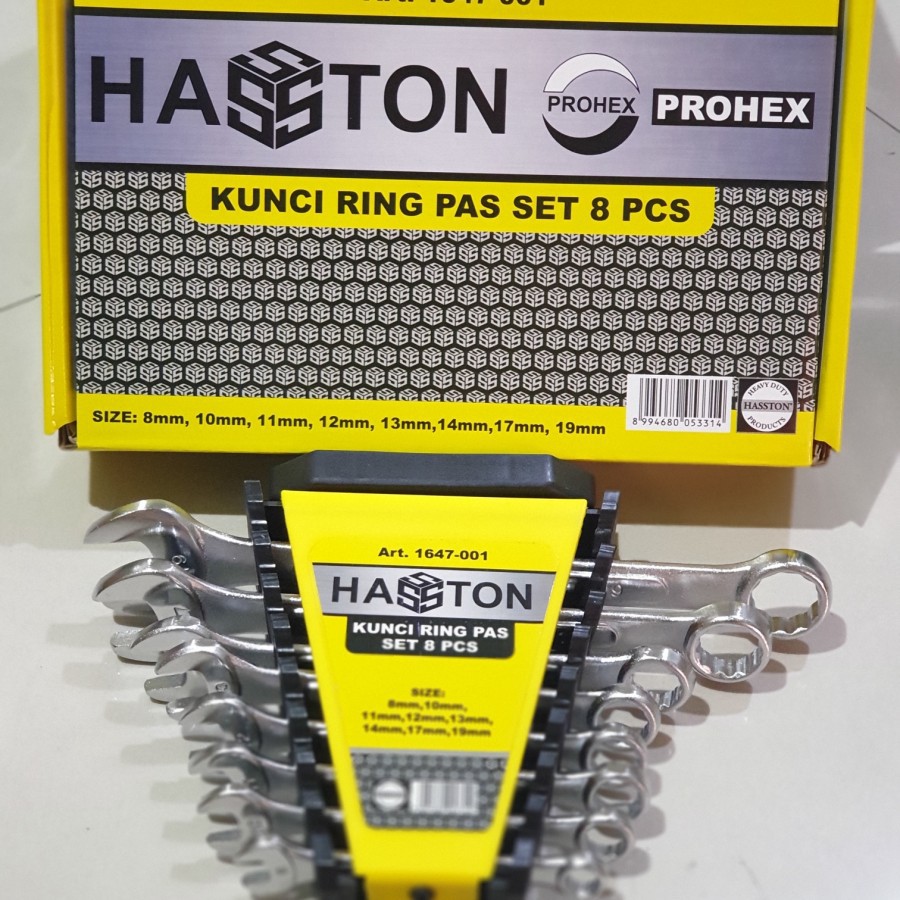 KUNCI RING PAS SET 8 PCS HASTON PROHEX COMBINATION WRENCH