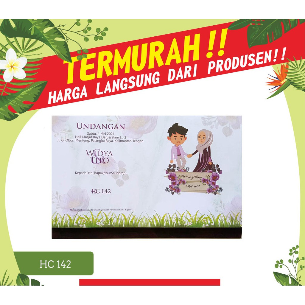 Blangko Kartu Undangan Pernikahan Hc 142 Harga Murah Erba Java
