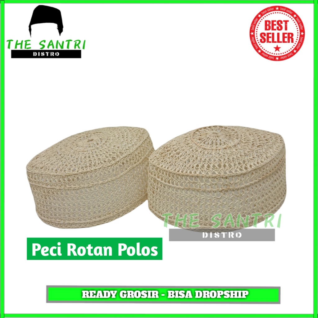 Peci Rotan Rajut Murah / Kopyah Jaring Karang / Kopiah Rajut Rotan / Peci Rotan Akar / Songkok Rotan