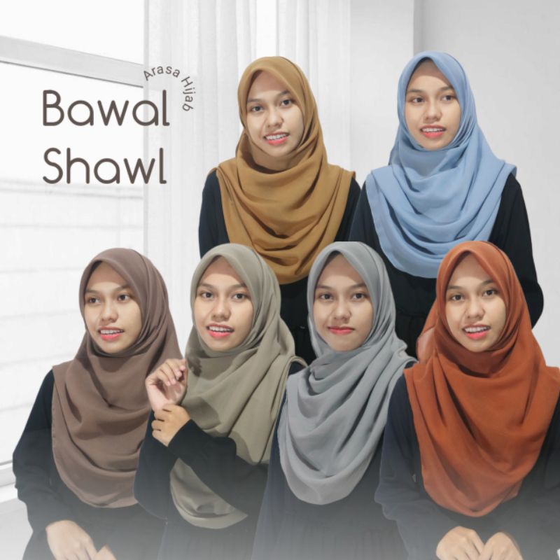 Bawal Shawl by Arasa Hijab • Polycotton Premium • Hijab Malaysia • Jilbab Pengantin • Wedding hijab scarf • Khimar Brides • Malay Shawl • Pashmina oval • Jilbab Kondangan • Pashmina segiempat murah • Pizza Scarf • Keku Shawl • Lips Shawl