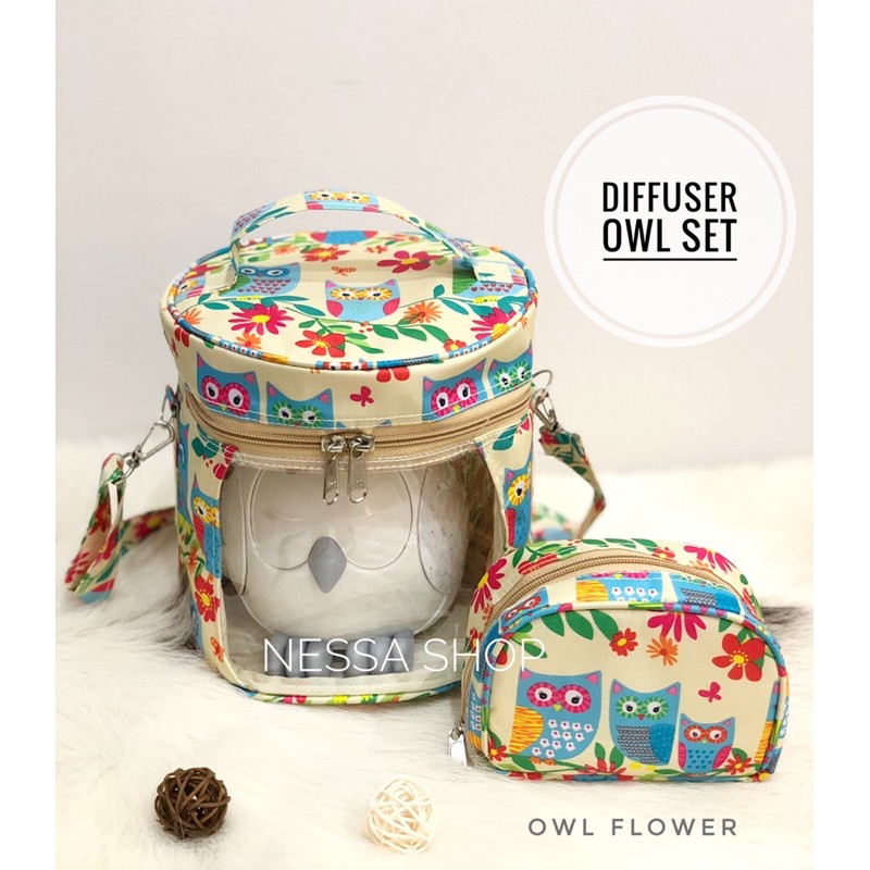 Tas Diffuser OWL Set Waterproof Mika (tas diffuser + pouch oil)