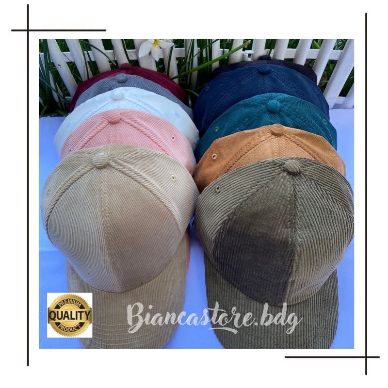 TOPI CORDUROY BASEBALL PREMIUM TOPI BASEBALL CAPS PRIA DAN WANITA TOPI CORDUROY POLOS CLOTHING TOPI POLOCAPS TOPI POLO CAPS