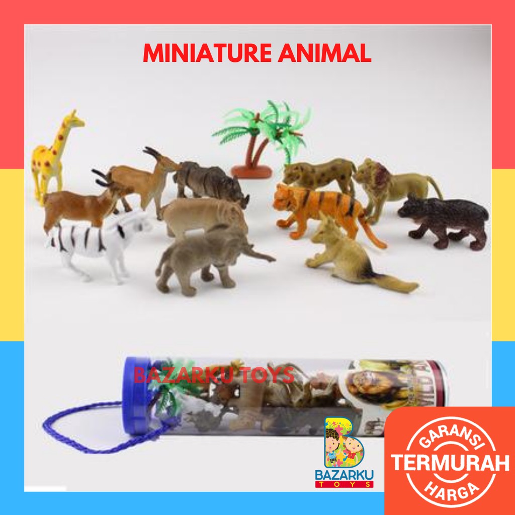 Miniatur Animal Miniatur Hewan Mainan Hewan Karet Set 