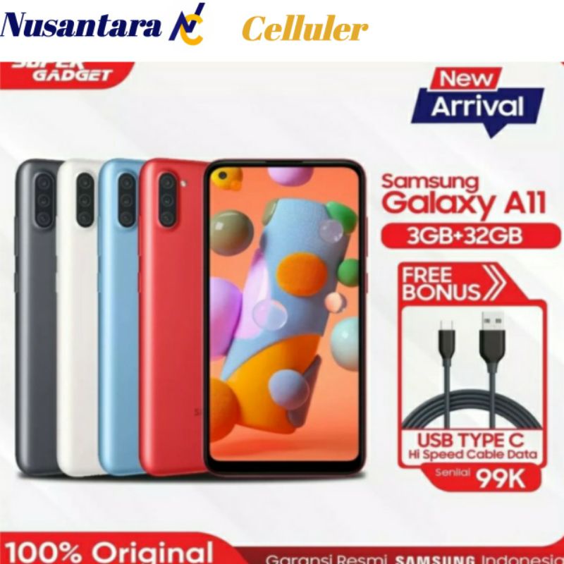 HP SAMSUNG GALAXY A11 3/32 GB [Samsung A11 Ram 3 GB Rom 32 GB] GARANSI RESMI 1 THN SEIN