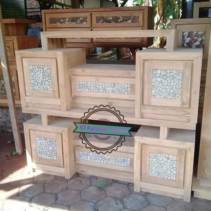 Meja untuk Tv kayu jati - Buvet lemari kecil ruang tamu
