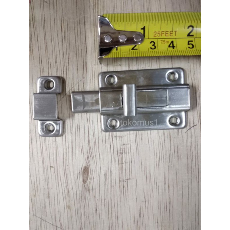 SLOT LEBAR STAINLESS 2&quot; 3&quot; 4&quot; INCHI/GRENDEL PINTU JENDELA +BAUT MURAH ELMESS