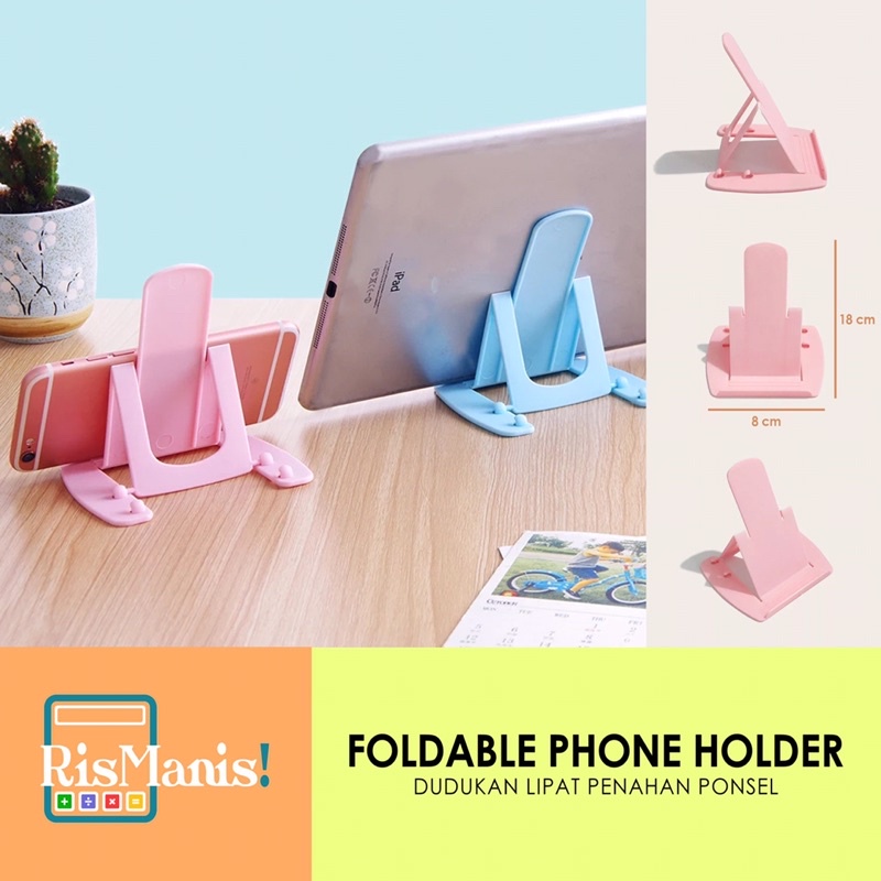 FOLDABLE PHONE HOLDER - Dudukan Lipat Penahan Penyanggah Sandaran Ponsel Tablet iPad Aksesoris HP