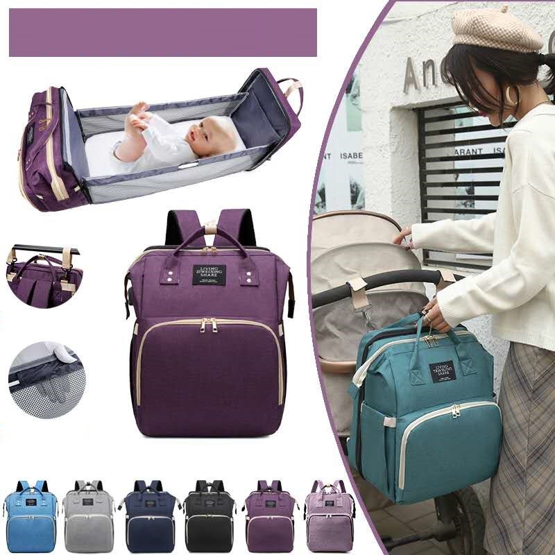 ELFYDO ELF1425 Tas Perlengkapan Bayi Multifungsi 2in1 Kasur Tidur Tas Ransel Diaper Bag