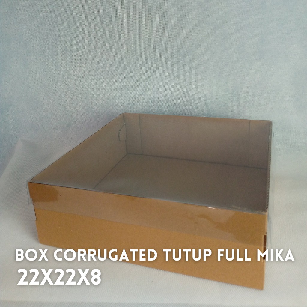 

(20PCS) DUS KUE CAKE, BOX HAMPERS, KEMASAN TUTUP FULL MIKA 22X22X8