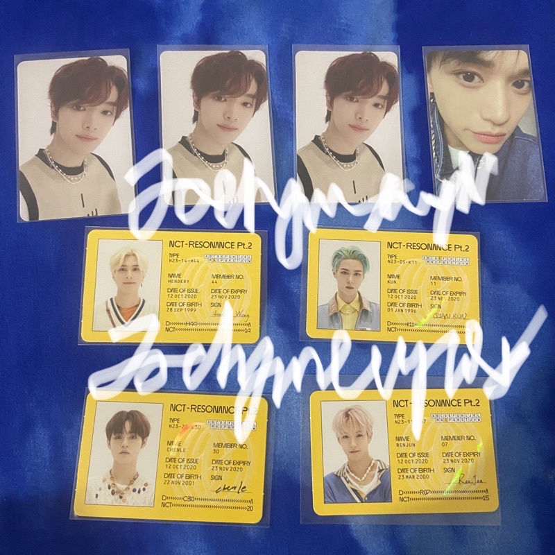 NCT 2020 Resonance Departure Photocard PC Sungchan Chenle Renjun Hendery Kun ID Card