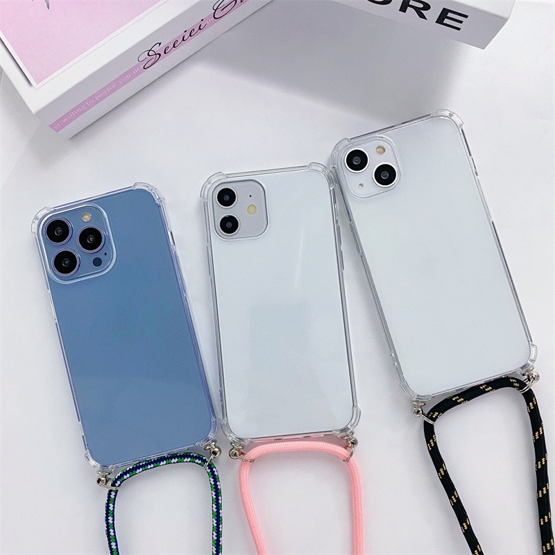 Case Transparan Anti Hilang Untuk iPhone 13 12 11 Pro X XR XS Max 7 8 Plus