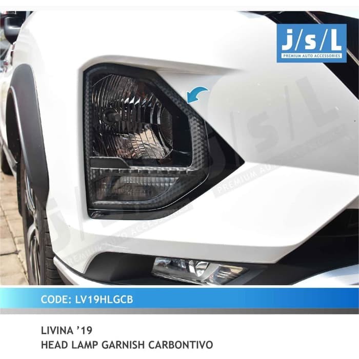 Garnis Depan All New Livina Head Lamp Garnish Carbontivo