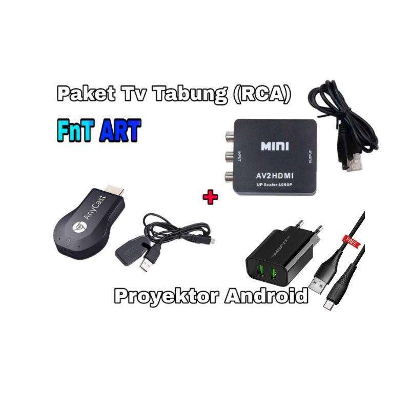 PROYEKTOR PERSENTASI WIFI LAYAR ANDROID TV TABUNG RCA HDMI