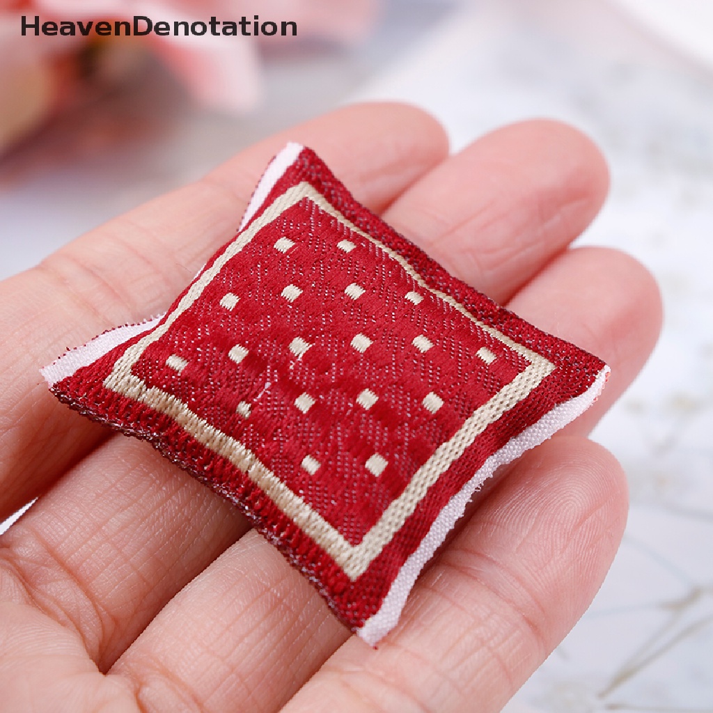 [HeavenDenotation] 1:12 Dollhouse turkish square pillow cotton linen core miniature accessories