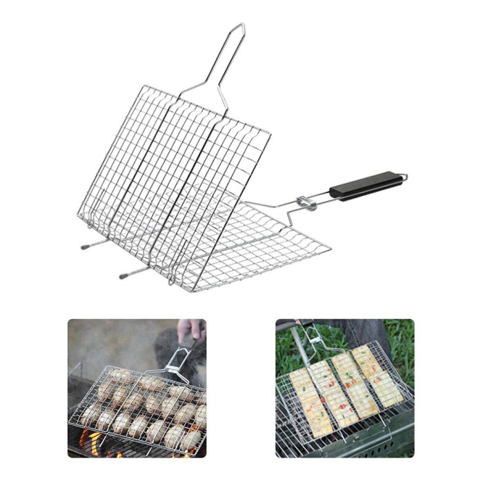 Capitan Alas Panggang Grilling Basket Metal Barbecue Sausage Rack Net