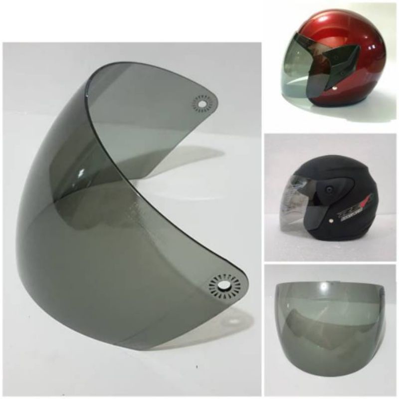 Kaca Helm/visor helm Chen2 / helm Ali  Anti Pecah. Tahan Banting.Kaca  - Putih BENING HITAM MURAH